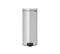 Brabantia NewIcon Pedal Bin 30 L (Metallic Grey) Soft-Closure Kitchen Rubbish Bin with Removable Inner Bucket + Free Bin Bags