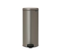 Brabantia NewIcon Pedal Bin, 30 litre, Soft Closing, Plastic Inner Bucket, Platinum