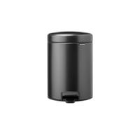 Brabantia NewIcon Small Bathroom Bin with Lid 5L | Odour-Proof Pedal Bin with Removable Inner Bucket for Bathroom, Toilet, or Small Spaces | Confident Grey