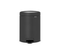 Brabantia NewIcon Small Bathroom Bin with Lid 5L | Odour-Proof Pedal Bin with Removable Inner Bucket for Bathroom, Toilet, or Small Spaces | Mineral Infinite Grey