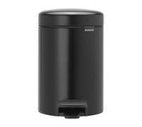 Brabantia Newlcon Pedal Bin in Matt Black Odour Corrosion Proof Soft Closing Lid