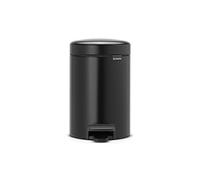 Brabantia Newlcon Pedal Bin in Matt Black Odour Corrosion Proof Soft Closing Lid