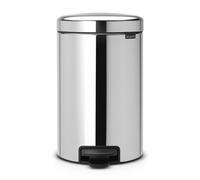 Brabantia Pedal Bin newIcon with Plastic Inner Bucket, 12 Litre - Brilliant Steel