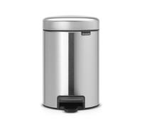 Brabantia Pedal Bin newIcon with Plastic Inner Bucket, 3 Litre - Matt Steel