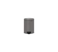 Brabantia Pedal Bin Newicon with plastic inner Bucket, Mineral Concrete Grey - 5 L
