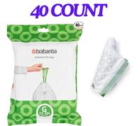 Brabantia PerfectFit Bin Liners Size 3-60L Thick Plastic Trash 40 Bags Food Wast