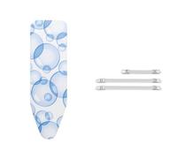 Brabantia Perfect Flow Bubbles Iron Board Cover with Fasteners, 124 x 38 cm