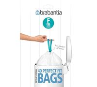 Brabantia PerfectFit 20L Slimline Rectangular Bin Bag, 1 count, Code F, Unscented, Recyclable Plastic, Kitchen/Food Waste