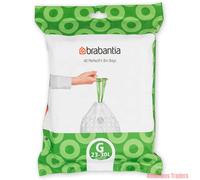 Brabantia PerfectFit Bin Liners Size 3-60L Thick Plastic Trash 40 Bags Food Wast