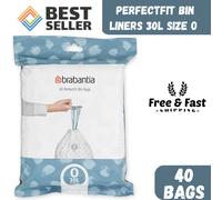 Brabantia PerfectFit Bin Liners Size 3-60L Thick Plastic Trash 40 Bags Food Wast