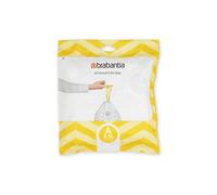 Brabantia PerfectFit Bin Liners (Size A/3 Litre) Thick Plastic Trash Bags with Tie Tape Drawstring Handles (40 Bags), White - Code a,137600