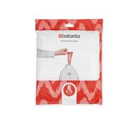 Brabantia PerfectFit Bin Liners (Size B/5 Litre) Thick Plastic Trash Bags with Tie Tape Drawstring Handles (40 Bags),White,137747