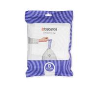 Brabantia PerfectFit Bin Liners (Size D/15-20 Litre) Thick Plastic Trash Bags with Tie Tape Drawstring Handles (40 Bags)
