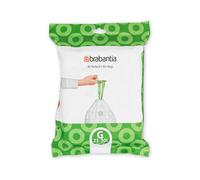 Brabantia PerfectFit Bin Liners (Size G/23-30 Litre) Thick Plastic Trash Bags with Tie Tape Drawstring Handles (40 Bags)