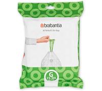 Brabantia PerfectFit Bin Liners (Size G/23-30 Litre) Thick Plastic Trash Bags with Tie Tape Drawstring Handles (40 Bags)