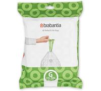 Brabantia PerfectFit Bin Liners (Size G/23-30 Litre) Thick Plastic Trash Bags with Tie Tape Drawstring Handles (40 Bags)