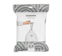 Brabantia PerfectFit Bin Liners (Size H/50-60 Litre) Thick Plastic Trash Bags with Tie Tape Drawstring Handles (40 Bags)