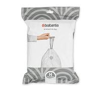 Brabantia PerfectFit Bin Liners (Size H/50-60 Litre) Thick Plastic Trash Bags with Tie Tape Drawstring Handles (40 Bags)