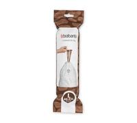 Brabantia PerfectFit Bin Liners (Size L/40-45 Litre) Thick Plastic Trash Bags with Tie Tape Drawstring Handles (10 Bags)