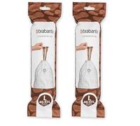 Brabantia PerfectFit Bin Liners (Size L/40-45 Litre) Thick Plastic Trash Bags with Tie Tape Drawstring Handles (10 Bags) (Pack of 2)