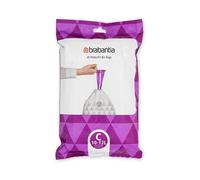 Brabantia PerfectFit Bin Liners (Size C/10-12 Litre) Thick Plastic Trash Bags with Tie Tape Drawstring Handles (40 Bags)