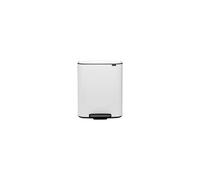 Brabantia Bo Pedal Bin - 2 x 30L Inner Buckets (White) Large Waste/Recycling Kitchen Bin - Soft Closing Lid