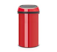 Brabantia Red Metal Touch Bin - 60L