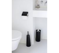 Brabantia 3 Piece Toilet Accessory Set Toilet Brush & Holder, Toilet Roll Holder & Toilet Roll Dispenser (Drill/No Drill Wall Mounting) Matt Black