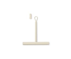 Brabantia - ReNew Shower Squeegee with Door Hook - Silicone Brush & Cleaning Wiper for Bathroom Glass & Tiles - Soft, Non-Slip Handle - Anti-Streak - Corrosion Resistant - Soft Beige - 42.1 x 9 cm