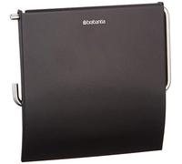 Brabantia - ReNew Toilet Roll Holder - Fits All Regular Roll Sizes - Wall-Mounted - Corrosion Resistant - Bathroom Accessory - Fixing Materials Included - Matt Black