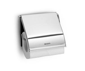 Brabantia Renew Toilet Roll Holder (Matt Steel) Left & Right Handed Use Drill/No-Drill Install Rust-Free Bathroom Paper Dispenser