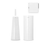 Brabantia Renew White Plastic & Steel Set Of Toilet Accessories, Set Of 3