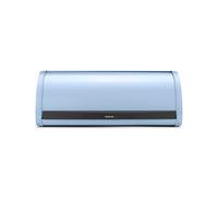 Brabantia - Roll Top Bread Bin - Canister for 2 Loaves of Bread - Extra Storage Space due to Flat Top - Keeps Content Fresh - Kitchen Storage Box - Steel - Dreamy Blue - 45 x 26 x 17 cm