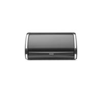 Brabantia Roll Top Bread Bin - Compact Countertop Storage Box with Flat Top, Durable Steel Design for Bread, Bagels, Rolls - Medium Size - Matt Black