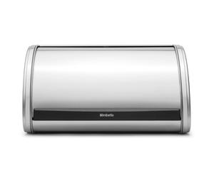 Brabantia Roll Top Bread Bin Medium High Grade Stainless Steel White Silver