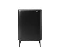 Brabantia Bo Touch Bin Hi - 2 x 30L Inner Buckets (Matt Black) Large Waste/Recycling Kitchen Bin - Soft-touch
