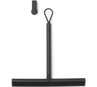 Brabantia Silicone Shower Squeegee with Hook (Dark Grey) Anti Streak Cleaning Wiper for Bathroom Glass, Plastic, Tile - Doublesided Brush & Rim Design