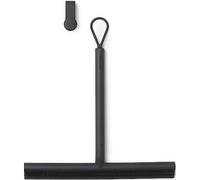 Brabantia Silicone Shower Squeegee with Hook (Dark Grey) Anti Streak Cleaning Wiper for Bathroom Glass, Plastic, Tile - Doublesided Brush & Rim Design
