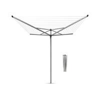 Brabantia Silver Effect Steel 4 Arm Garden Rotary Airer, 50M