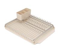Brabantia Sinkside Dish Drying Rack (Soft Beige), Sleek Sink Organiser With Removable Cutlery Basket, Versatile Drainer For