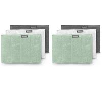 Brabantia - Sinkside Microfibre Cleaning Pads - Sponge & Microfibre - Machine Washable - Absorbs 7 Times its Own Weight - for Cleaning Dishes, Counters & Mirrors - Set of 3 - Jade Green (Pack of 2)