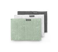 Brabantia - Sinkside Microfibre Cleaning Pads - Sponge & Microfibre - Machine Washable - Absorbs 7 Times its Own Weight - for Cleaning Dishes, Counters & Mirrors - Set of 3 - Jade Green