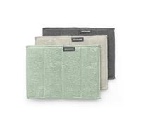 Brabantia - Sinkside Microfibre Cleaning Pads - Sponge & Microfibre Pads - Machine Washable - Absorbs 7 Times its Own Weight - Kitchen Cloths for Cleaning Dishes, Counters & Mirrors - Set of 3 - Mixed
