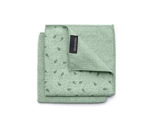 Brabantia Sinkside Microfibre Dish Cloths, Jade Green, Set of 2 | Highly Absorbent, Absorbs 7x Its Weight in Water, Reusable Design, Machine Washable, Less Detergent Needed