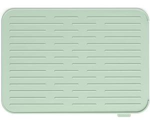 Brabantia - Sinkside Silicone Dish Drying Mat with Rim - Kitchen Accessory - Dishwasher Safe - Foldable - Easy to Clean - Sink Mat for Airdrying Washing Up - Rack Drainer - Jade Green - 33 x 44 x 1 cm