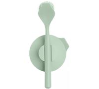 Brabantia - Sinkside Washing Up Brush with Suction Cup Holder - Sink Accessory - Ergonomic Handle - Durable - Built-In Scraper - Dish Brush Holder -