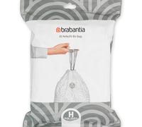 Brabantia PerfectFit Bin Liners (Size H/50-60 Litre) Thick Plastic Trash Bags with Tie Tape Drawstring Handles (40 Bags)