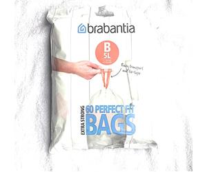Brabantia Smartfix BinLiner B, 5L, 60 Bags Dispenser Pack