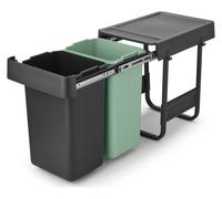 Brabantia Sort&go Built-in Bin, 2X15L - Dark Grey