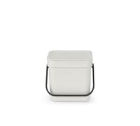 Brabantia Sort & go Food Trash can 08 galLight gray Small countertop Kitchen compost caddy with Handle & Removable Lid Easy clean